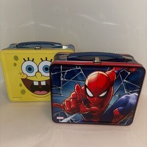 Marvel Spider-Man Red and Blue Metal Lunch Box Tin NWT